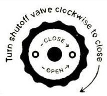 Image showing a propane tank shutoff valve - turn valve clockwise to close